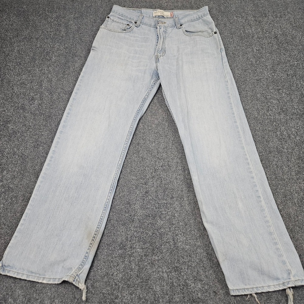 Vintage Levis 559 Relaxed Straight Jeans 31x30 Light Wash Distressed Grunge Y2K